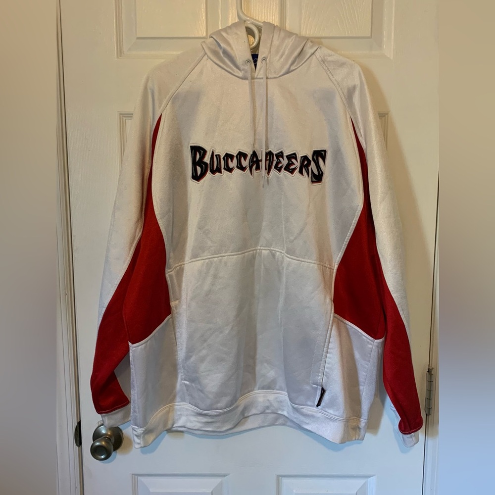 Vintage Buccaneers White and Red Hoodie